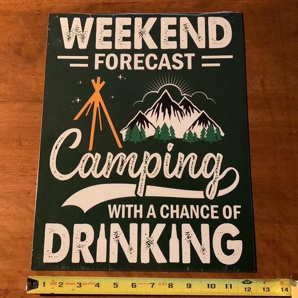 Camping theme tin sign - Picture 3 of 4